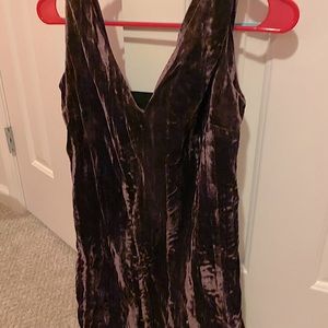 French Connection plum purple velour/crushed velvet dress